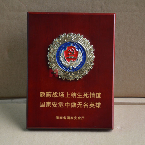 中共海南省國家安全廳委員會紀念牌定制
