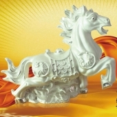 金錢馬純銀禮品加工定制、設計制作純銀工藝品